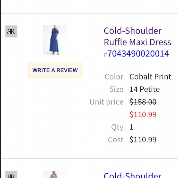 NWT Banana Republic Cold Shoulder Maxi Size 14P - Picture 3 of 8