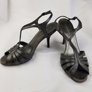 BCBGMAXAZARIA Metallic Heeled Sandals