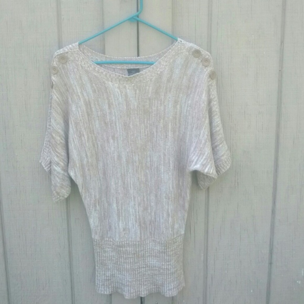 Tan Button Sweater Top