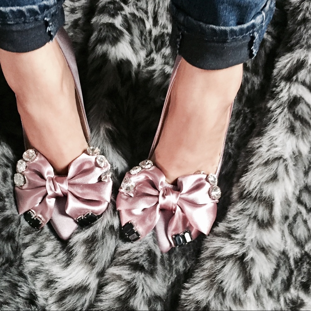 Bow & Rhinestone Heels