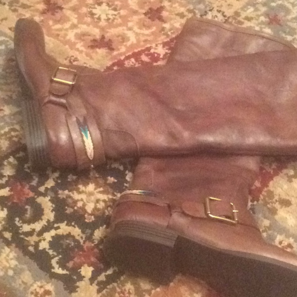 Lucky Brand Leather Boots Size  9M Brown