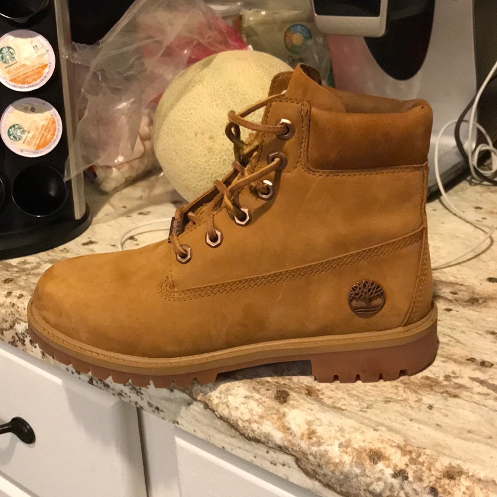 All tan Timberland boots