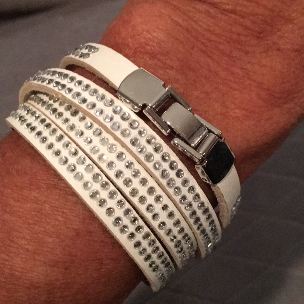 Leather sparkly wrap bracelet.