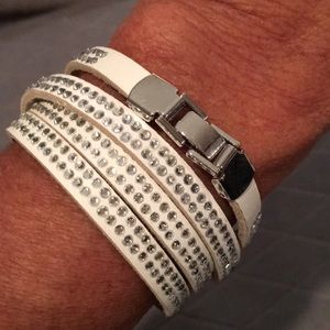 Leather sparkly wrap bracelet.