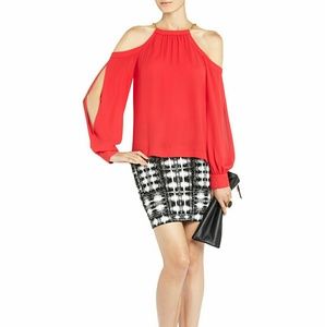 BCBGMAXAZRIA's Cold Shoulder Blouse, lightly worn