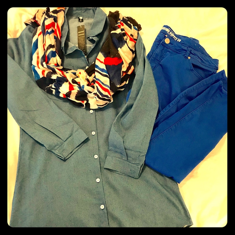 NWT Oioninos Lightweight Denim Tunic - Picture 1 of 7