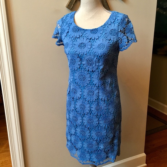 Talbots | Dresses | Talbots Blue Lace Dress | Poshmark