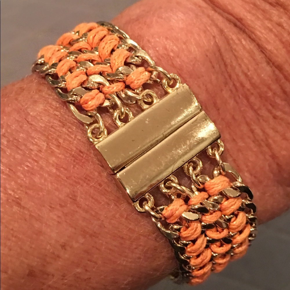 J Crew Peach and Gold Bracelet