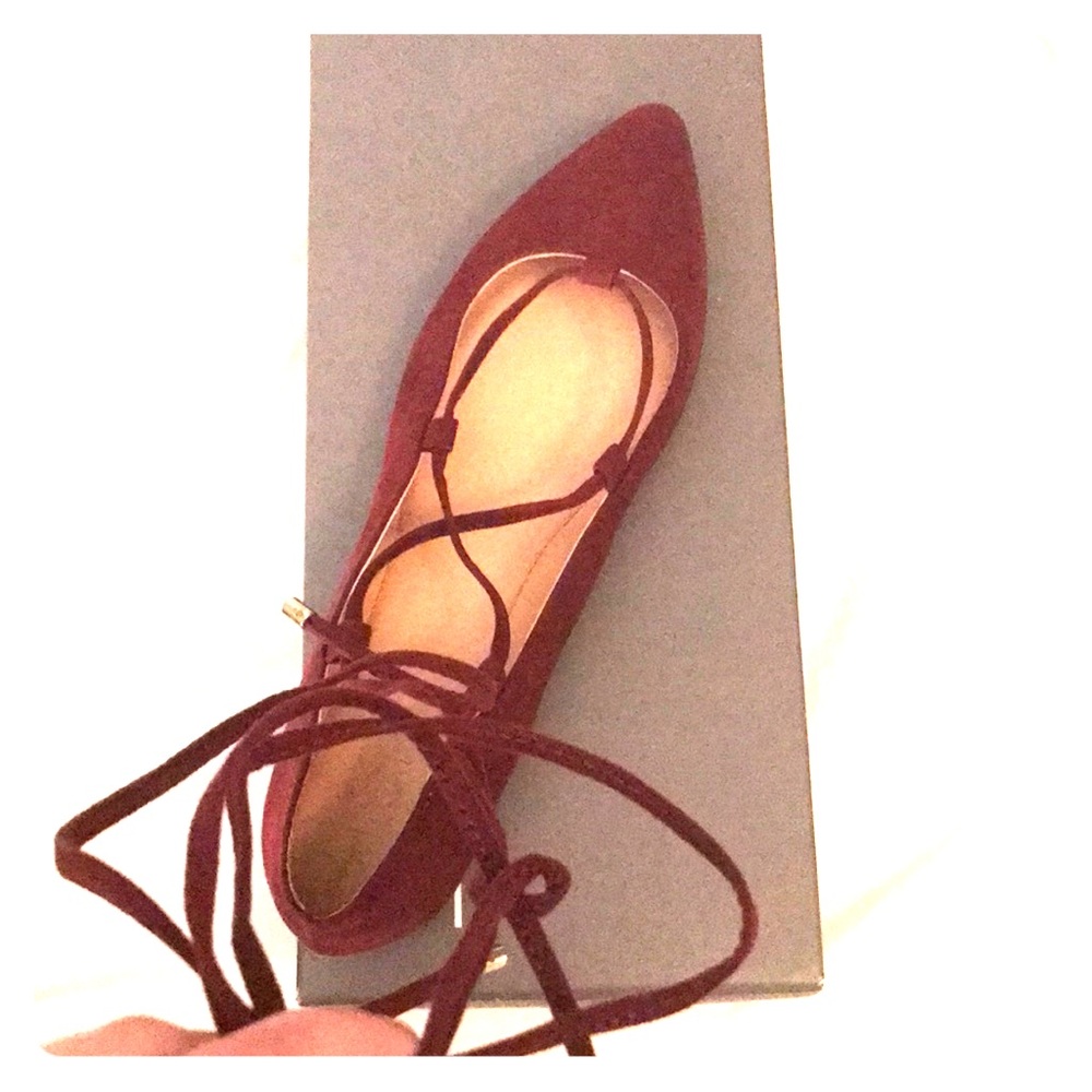 Suede Lace Up Flats