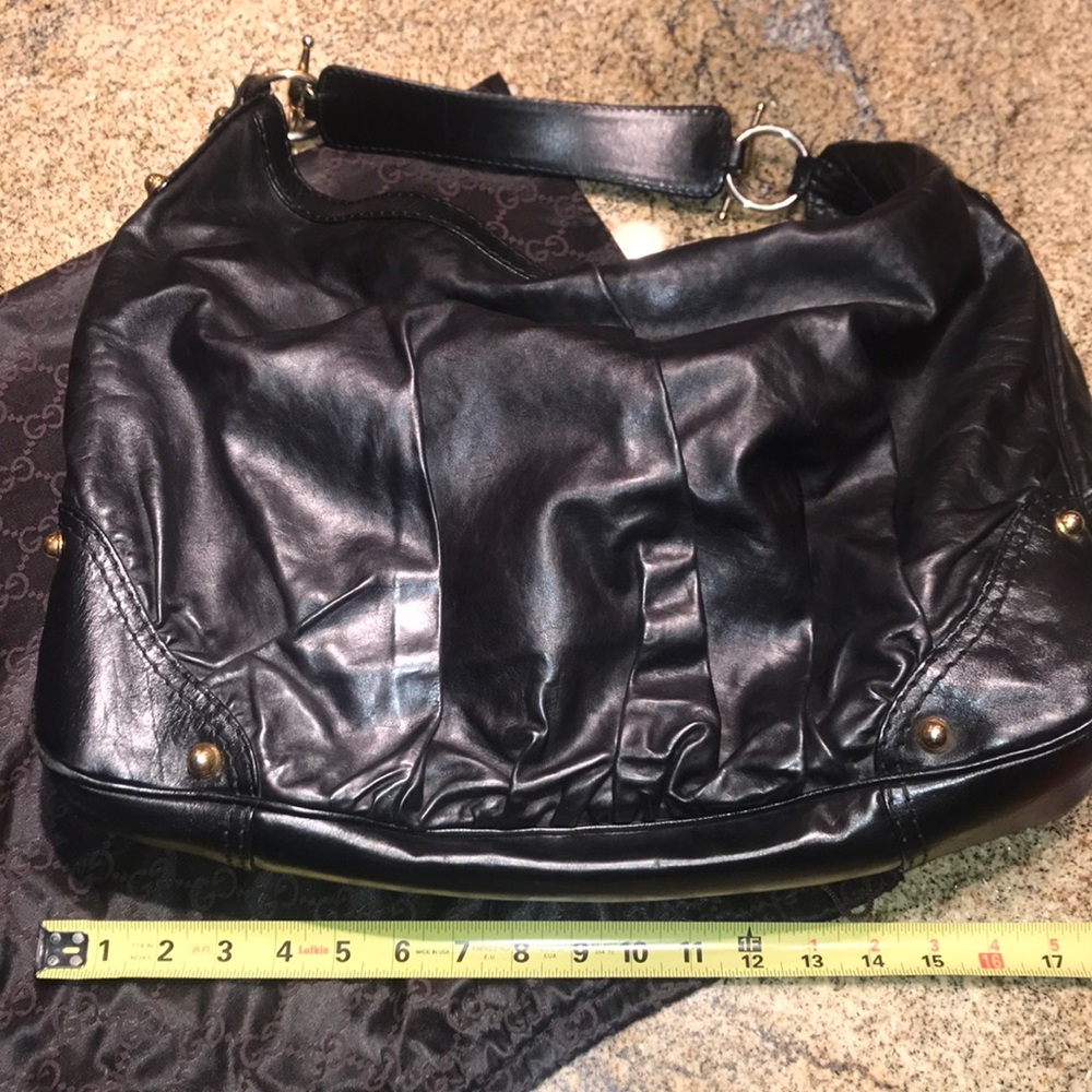 SOLD ‼️ Vintage Authentic Black Leather Gucci Hobo - Picture 6 of 8