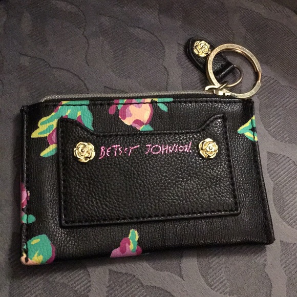 Betsey Johnson Floral Key Chain Coin Purse - Picture 1 of 6
