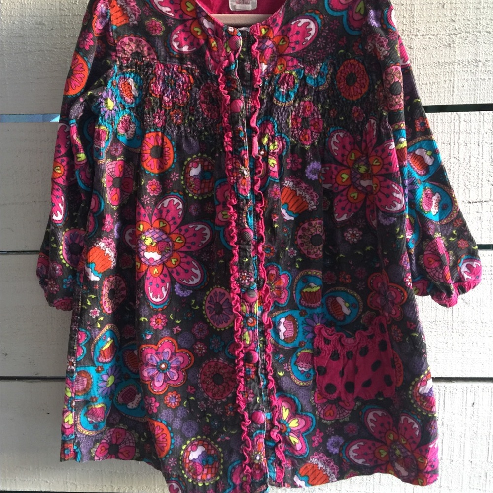 Me Too brand tiny corduroy floral dress. Snap up