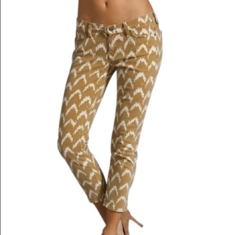 7 For All Mankind Sz.25 Cropped Skinny Toffee Ikat