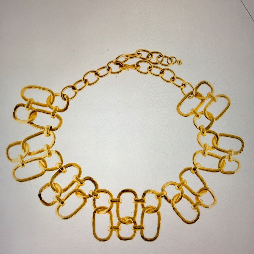 KENNETH JAY LANE Gold Large Link Necklace 1980s