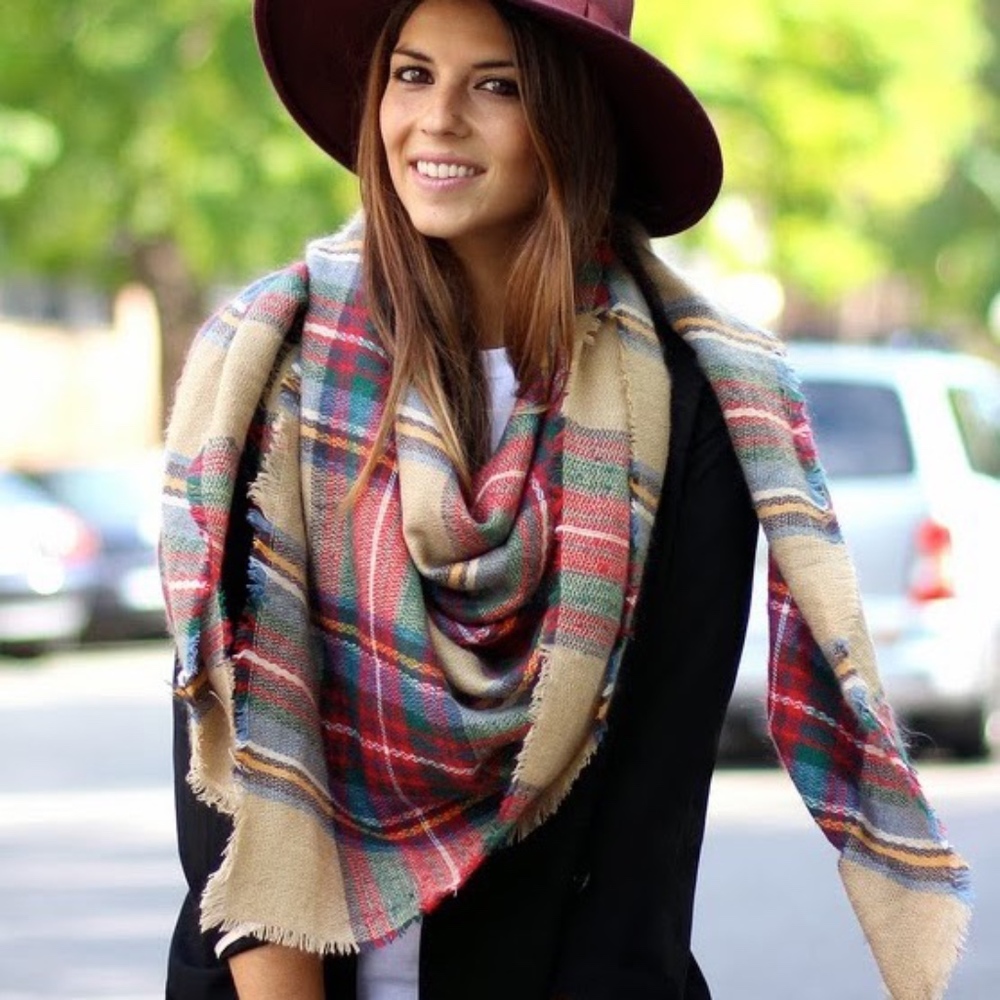 Zara Tartan Plaid Blanket Scarf