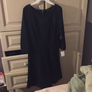 Puckered Knit Black dress