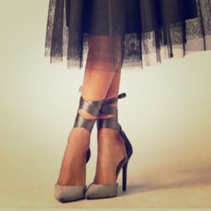 Justfab ballet lace up pumps