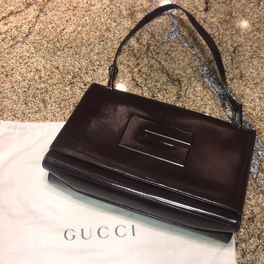SOLDβΌοΈ Vintage Authentic Leather Gucci Bag - Picture 1 of 8