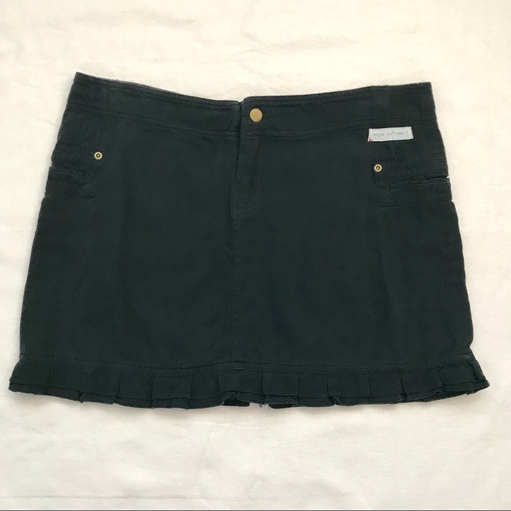 Black Mini Skirt - Silk/Cotton Blend