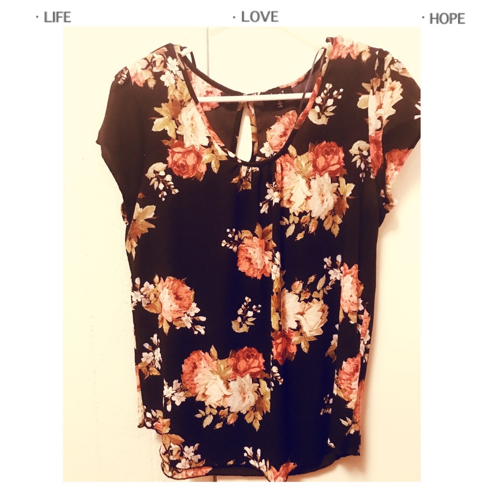 A flowery blouse