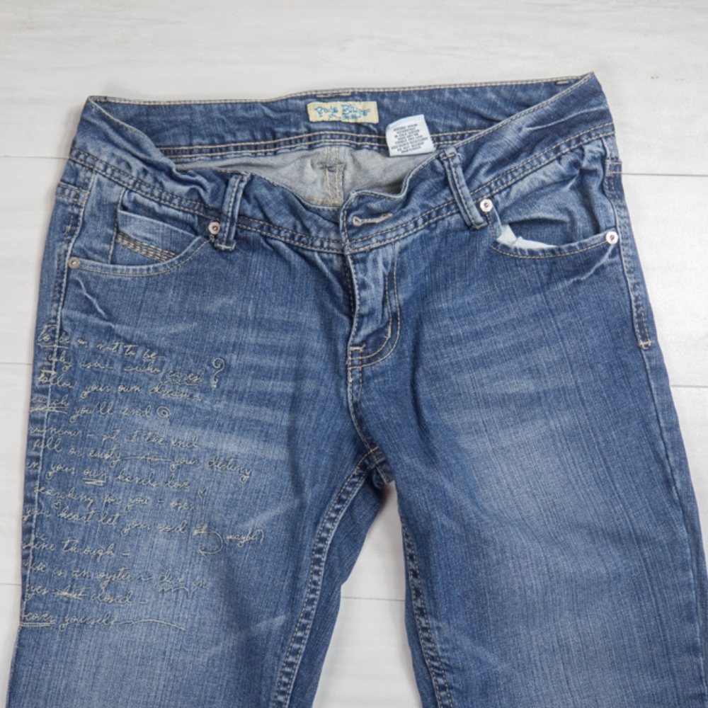 Paris Blues Women's Jeans Sz 9 Poem Embroided