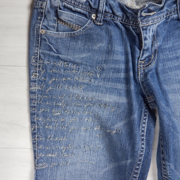 Paris Blues Women's Jeans Sz 9 Poem Embroided - Picture 4 of 8