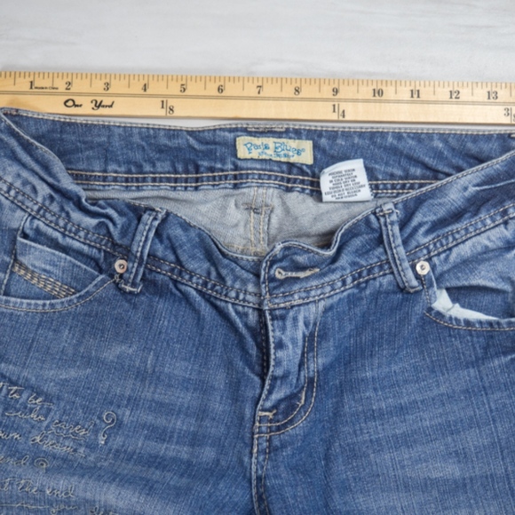 Paris Blues Women's Jeans Sz 9 Poem Embroided - Picture 3 of 8
