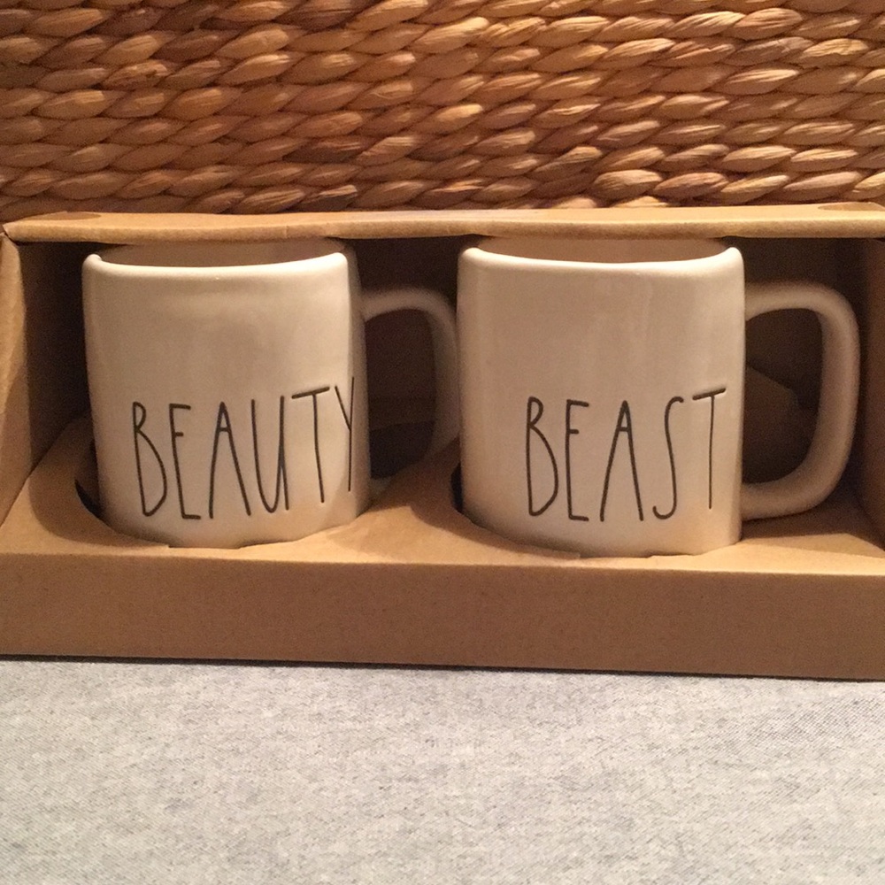 Rae Dunn mug set: BEAUTY & BEAST