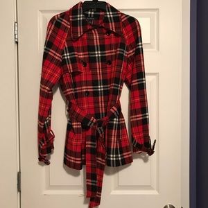 Red Plaid Evan Picone Coat