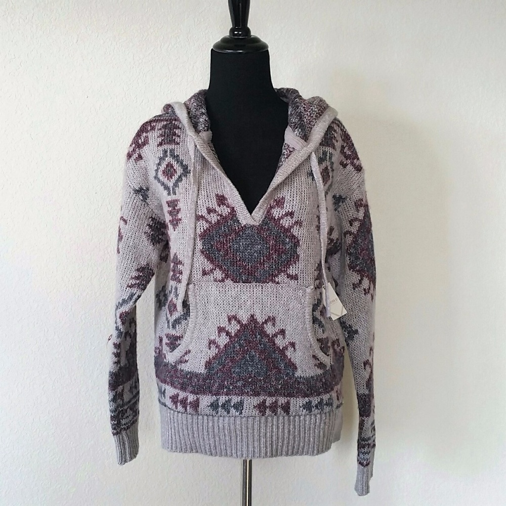 Forever 21 Hoodie Aztec pullover sweatshirt LS NWT