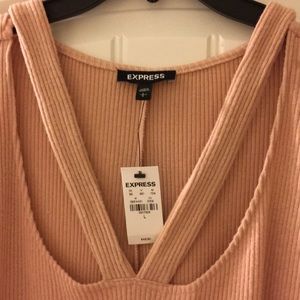 Express Tops - Express Ribbed Double Slash Neck Tunic Top Express Tops - Express Ribbed Double Slash Neck Tunic Top