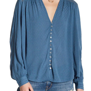 Free People Canyon Rose Blue Top Like New