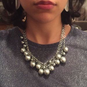 NEW Tory Burch silver/ pearl bauble necklace