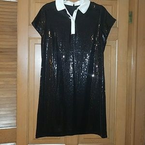 Ann Taylor black sequin dress NWT