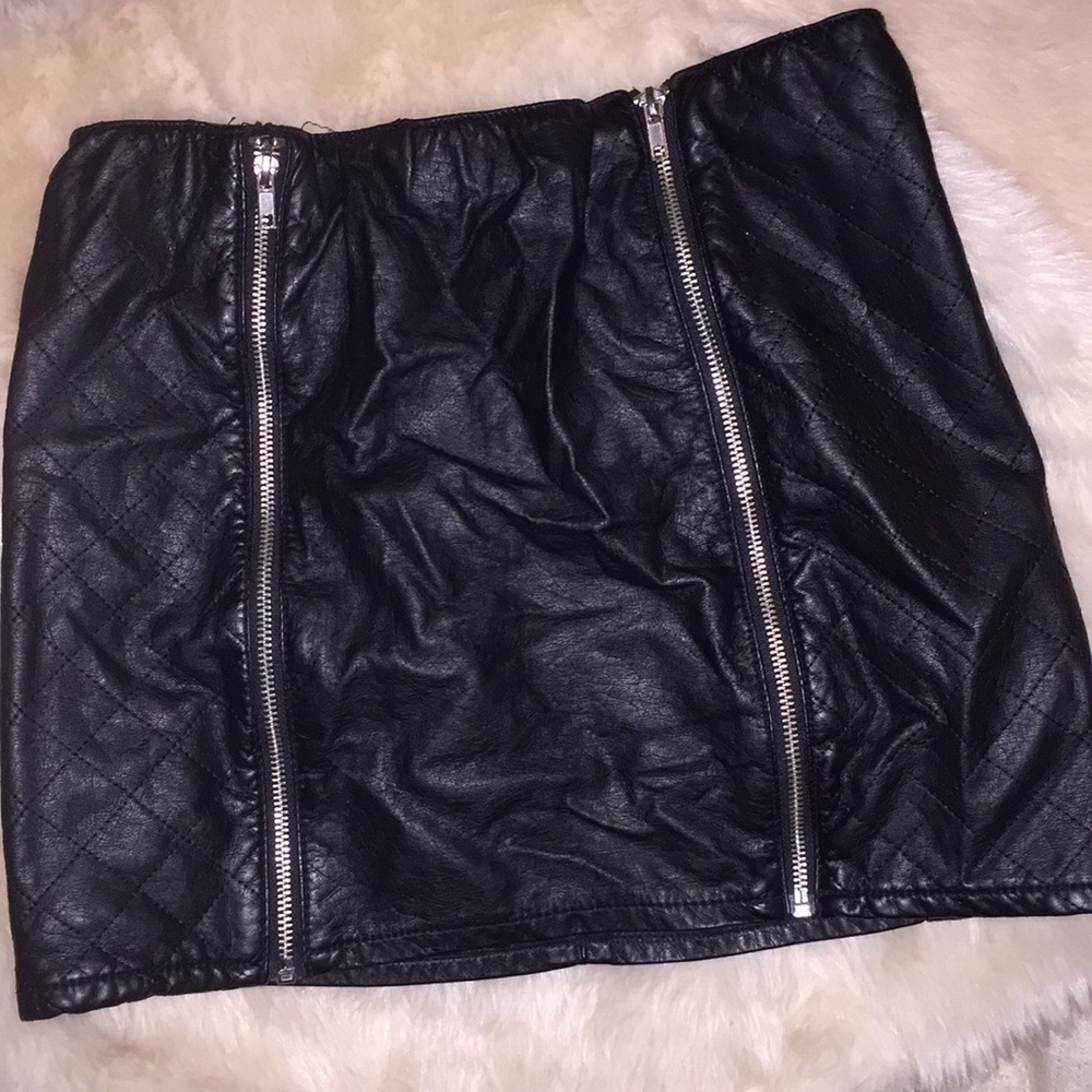 Black leather skirt