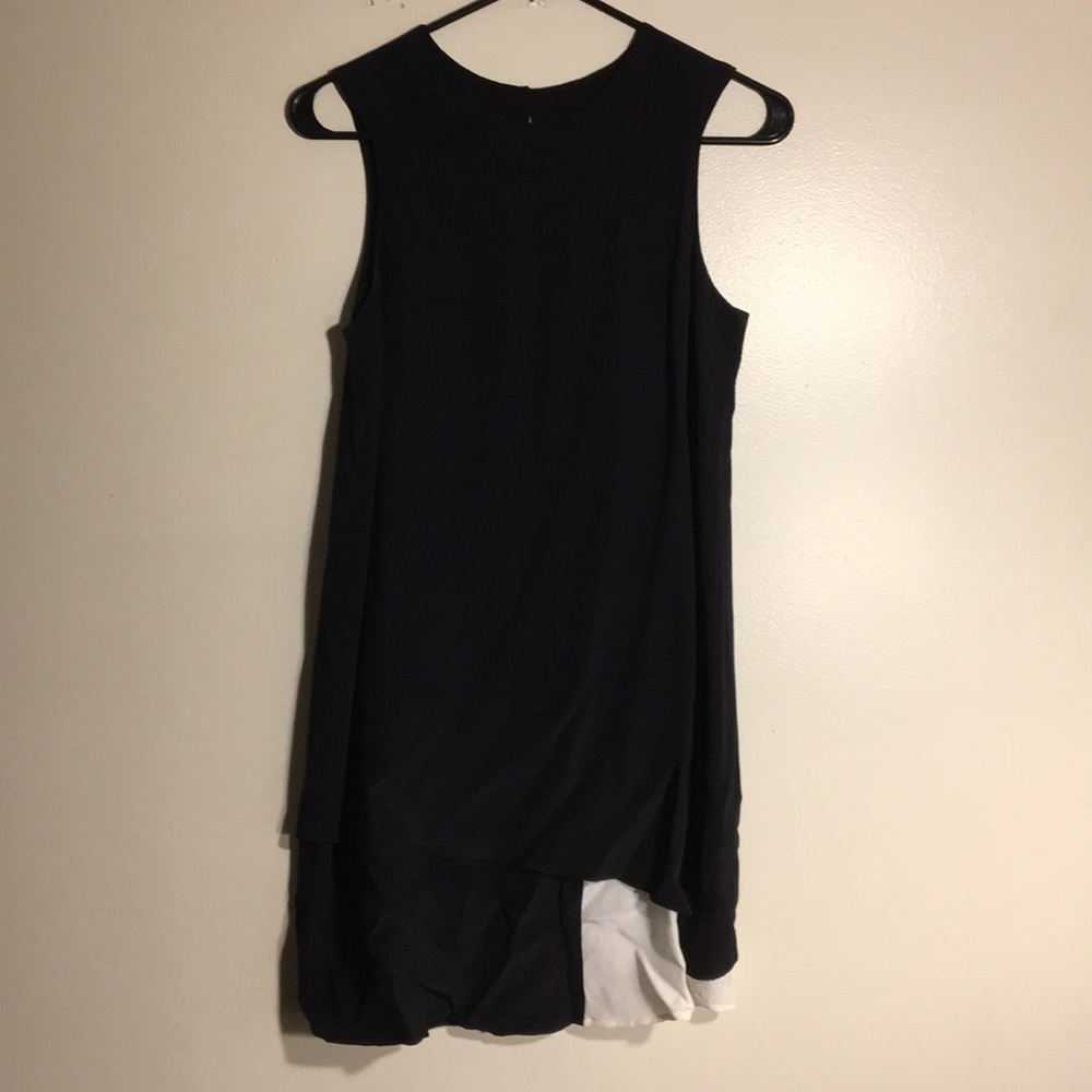 Black and white silk cocktail dress