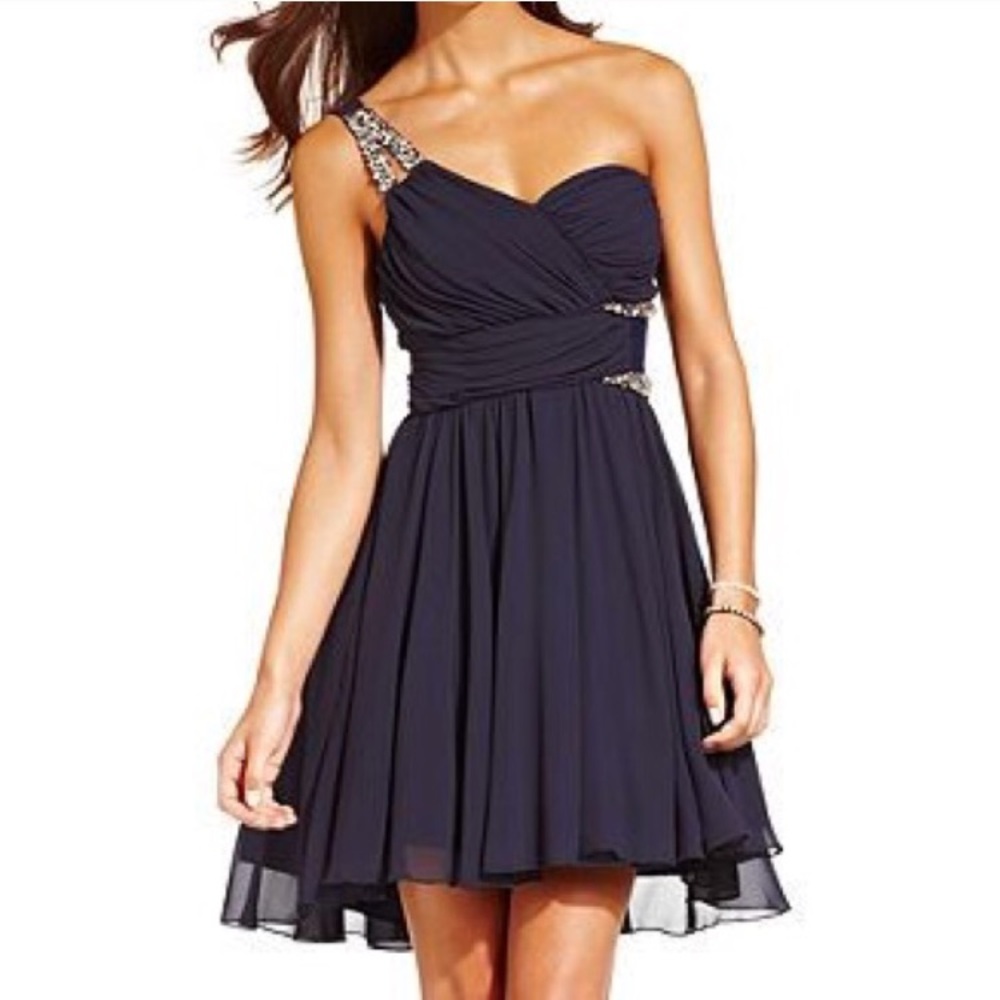 Navy Blue City Studio Homecoming Dress
