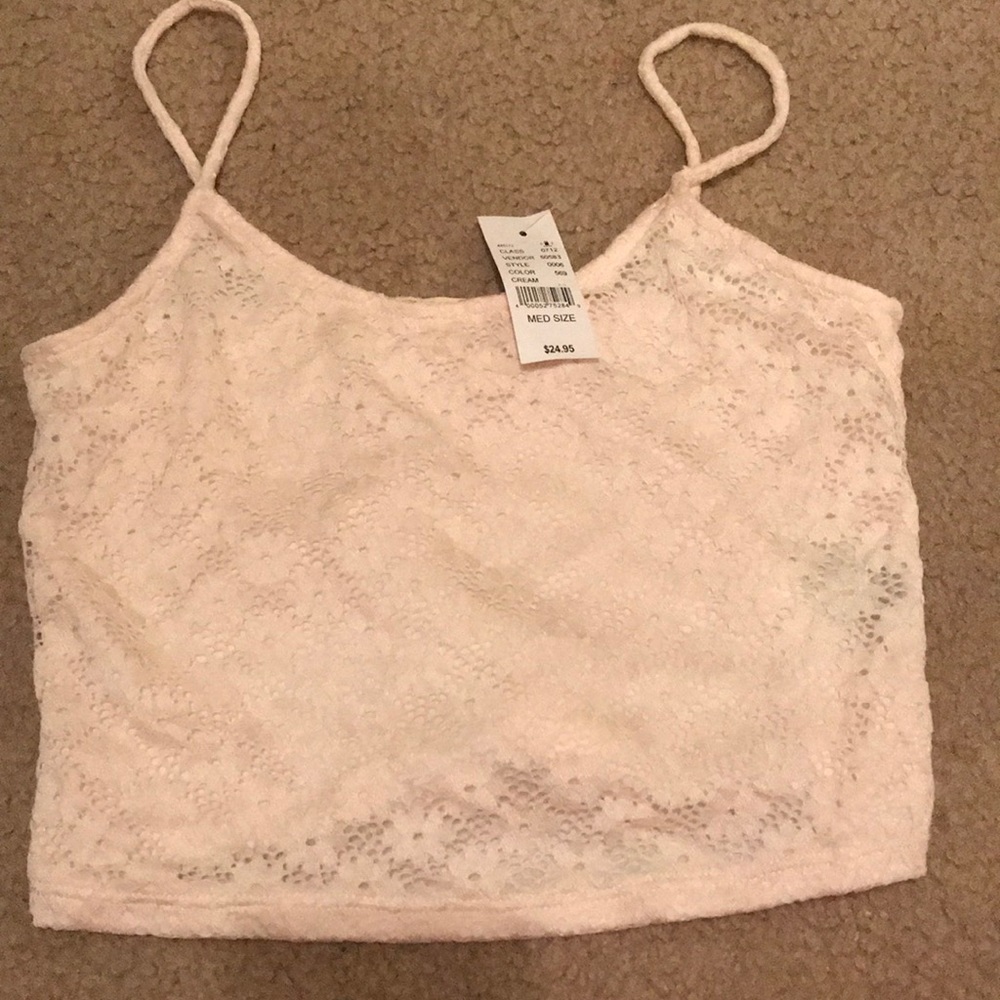 NWT Light pink lace crop top