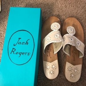 Jack Rodgers bone white palm beach flat