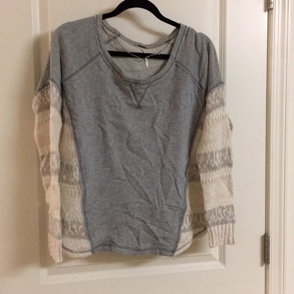 Free People Sweaters - Free People pullover w/ knit sides&sleeves size XS