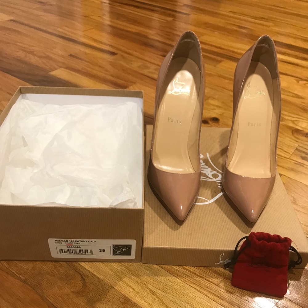 Authentic nude louboutin pigalle 120mm