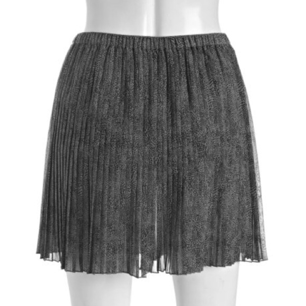 BCBGenetation grey animal print chiffon skirt