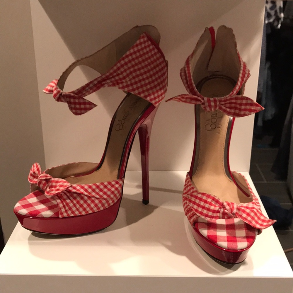 Jimmy Choo red/white gingham