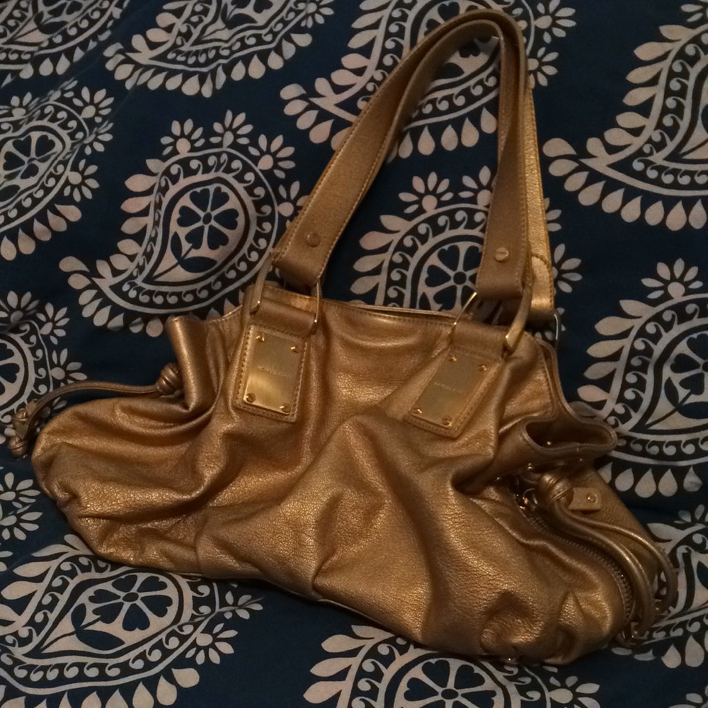 Authentic Michael Kors Gold Leather Handbag NWOT!
