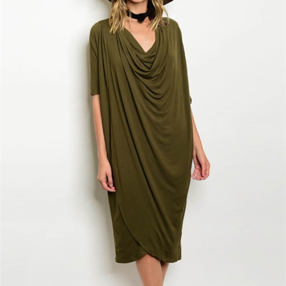 Olive Wrap Dress