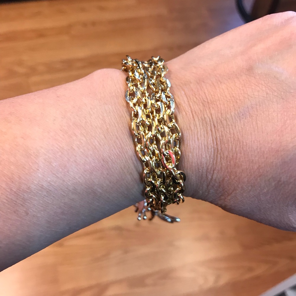 5 layers Bracelet Charms 18k Gold Plated Brass
