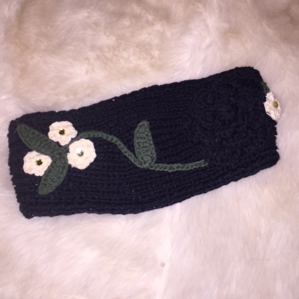 Black crochet headband