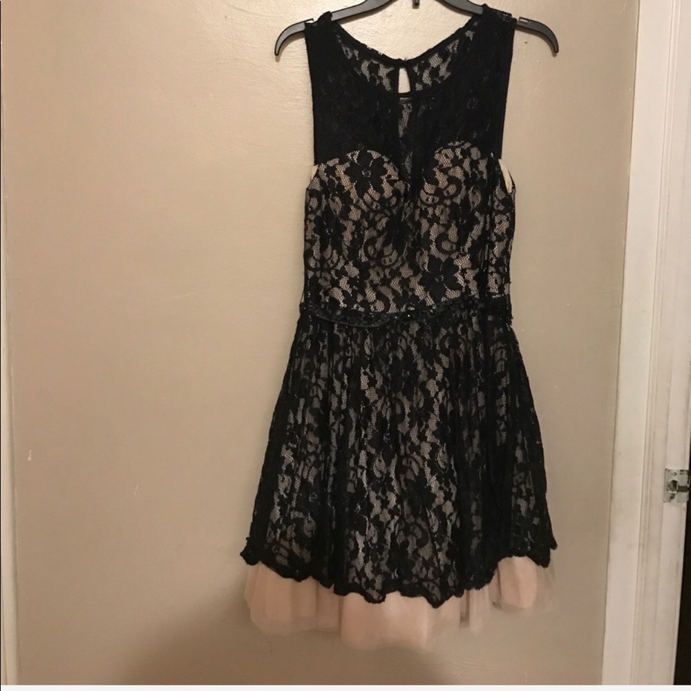 Black lace cocktail dress