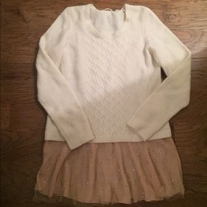 Anthropologie Jeweled Sweater Tunic