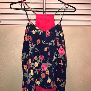 Floral spaghetti strap loose shirt